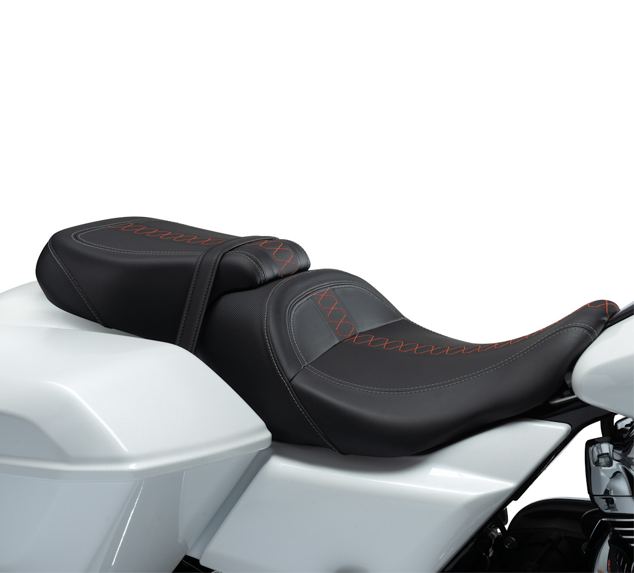 Harley-Davidson Accessories Low-Profile Passenger Pillion - Orange Stitch