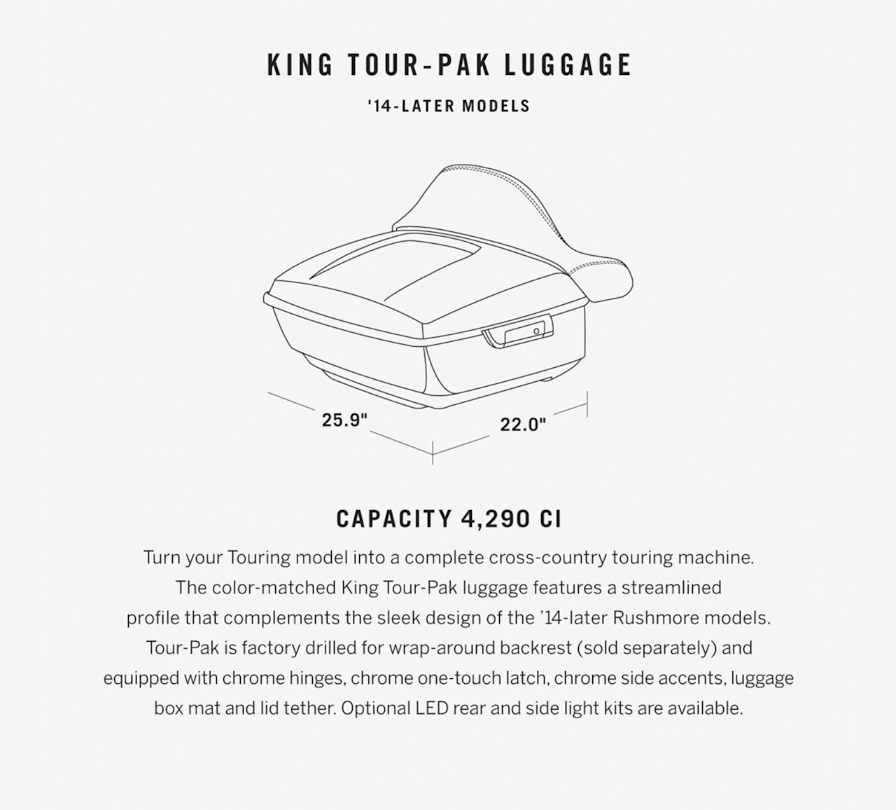 Harley-Davidson Accessories Color-Matched King Tour-Pak Luggage
