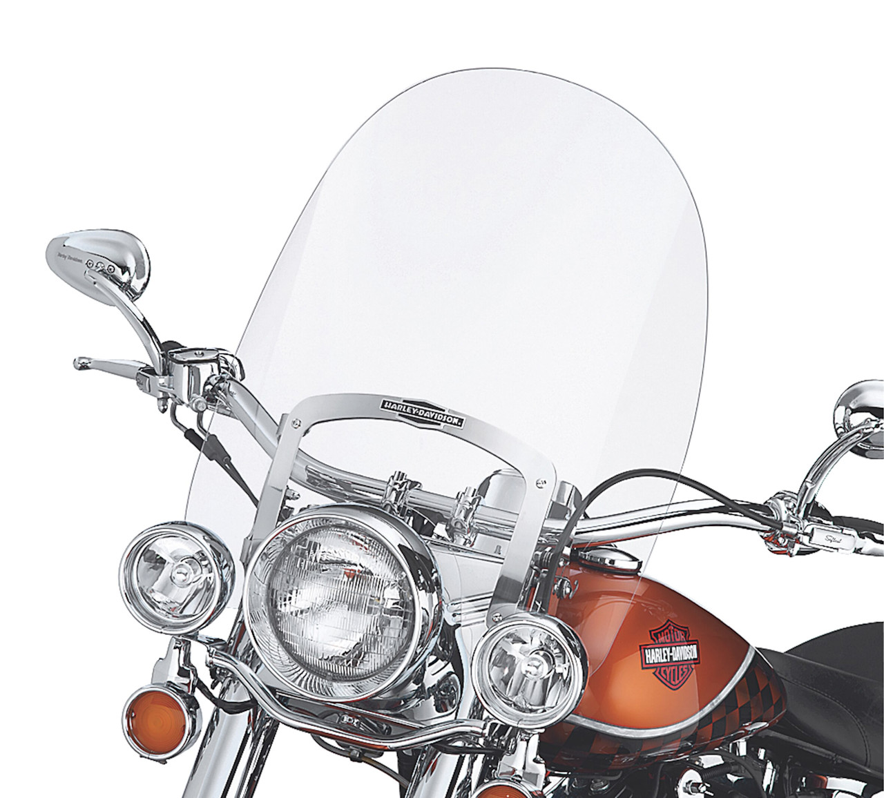 Harley-Davidson Accessories King-Size Nostalgic H-D Detachables Windshield for FL Softail Models - 20 in. Clear