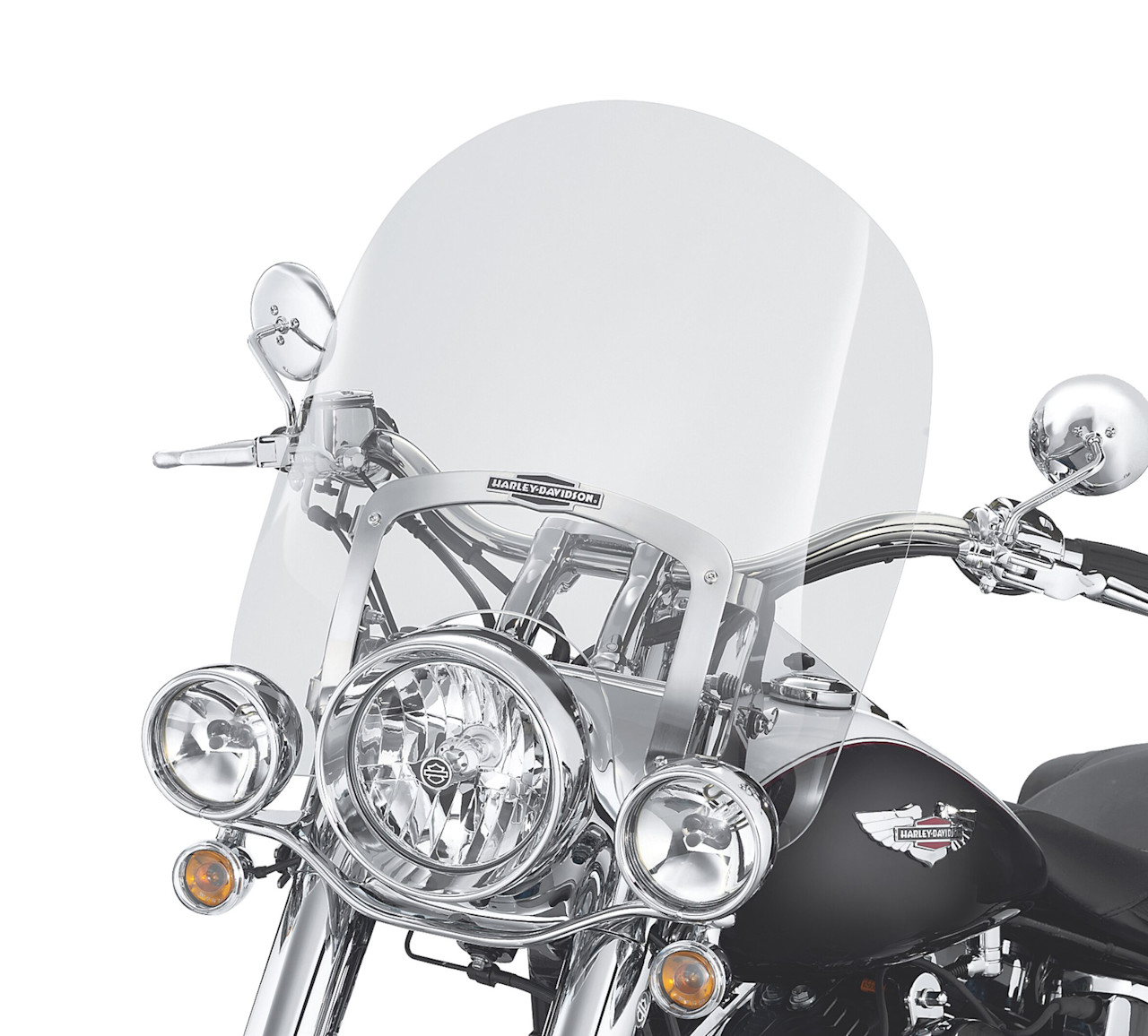 Harley-Davidson Accessories King-Size Nostalgic H-D Detachables Windshield for FL Softail Models - 20 in. Light Smoke