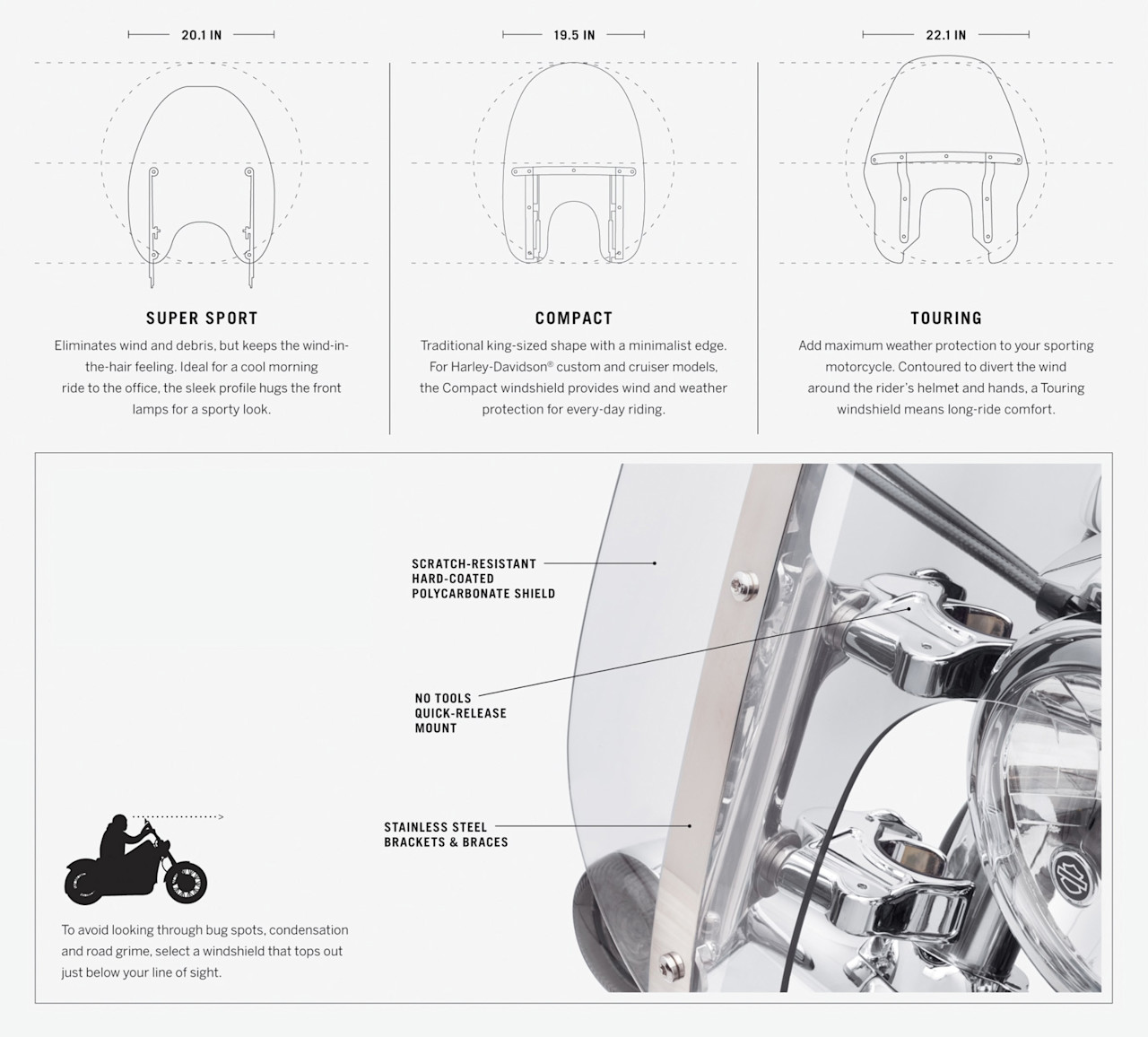 Harley-Davidson Accessories Sport Windshield Kit