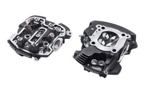 Harley-Davidson Accessories Designed in conjunction with the system-matched components of the Screamin' Eagle Milwaukee-Eight Stage IV Performance Kit, these CNC-Ported Cylinder Heads have been meticulously machined to optimize air/fuel flow and velocity. Starting with a unique Screamin' Eagle cylinder head casting, the Screamin' Eagle team has dedicated countless hours of computer simulation and flow bench testing to maximize the flow through the intake and exhaust ports. Black highlighted. Factory equipped with high performance valve springs that remain stable with high lift cams and in high RPM operation. Ports are meticulously machined on a five axis CNC machine to increase the velocity of the intake charge and to maximize exhaust scavenging. When combined with a larger bore throttle body, the cylinder heads provide improved efficiency of cylinder filling, leading to more explosive power and increased rear wheel torque when compared to stock.