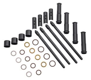 Harley-Davidson Accessories These premium pushrods are tapered for enhanced clearance at the cylinder head, allowing the use of higher lift cams. The one-piece chrome moly pushrod adds rigidity and durability, and the threaded adjustment feature provides easy cam installation without removing the cylinder heads or rocker boxes. To simplify adjustment, the pushrod features six flats, with one flat marked with a large dot for tracking the adjustment. The threaded rod features 4 flats to reduce wrench swing. Kit includes 4 pushrods, required gloss black pushrod tube covers and o-rings.
