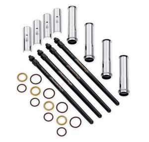 Harley-Davidson Accessories These premium pushrods are tapered for enhanced clearance at the cylinder head, allowing the use of higher lift cams. The one-piece chrome moly tube adds rigidity and durability, and the threaded adjustment feature provides easy cam installation without removing the cylinder heads or rocker boxes. To simplify adjustment, the tube features six flats, with one flat marked with a large dot for tracking the adjustment. The threaded rod features 4 flats to reduce wrench swing. Each pushrod features the Screamin' Eagle logo and is marked for "Intake" or "Exhaust". Kit includes 4 pushrods and required pushrod tubes.