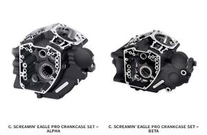 Harley-Davidson Accessories These Screamin' Eagle Twin Cam crankcases are precisely machined with the larger cylinder bores required to accept 4.060" cylinders and can be used to build 113CI and 120CI motors. The crankcase is pre-assembled with Screamin' Eagle Piston Oil Jets designed to accommodate a 4-3/8" or 4-5/8" Stroker Crank Assembly, and features a factory-installed high-capacity Lefty main bearing, right side bearing, and Screamin' Eagle high-performance cam bearings. Includes Manufacturer's Statement of Origin (MSO - Domestic only).