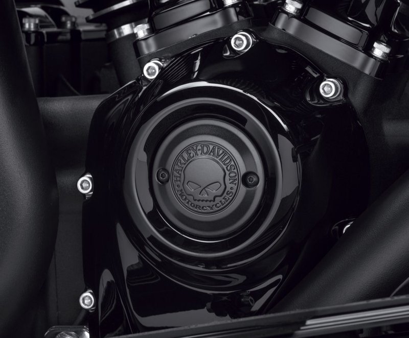Harley-Davidson Accessories Willie G Skull Timer Cover in black. Penned at the hand of Willie G®, the famous Skull Collection makes a shift to the dark side. Completely drenched in black, the raised skull and surrounding Harley-Davidson® Motorcycle script add a subtle ominous touch to your ride. The matte finish easily coexists alongside gloss black or wrinkle black surfaces. Includes matching black hardware. Complete the look with additional accessories from the Harley-Davidson Willie G Skull Collection.