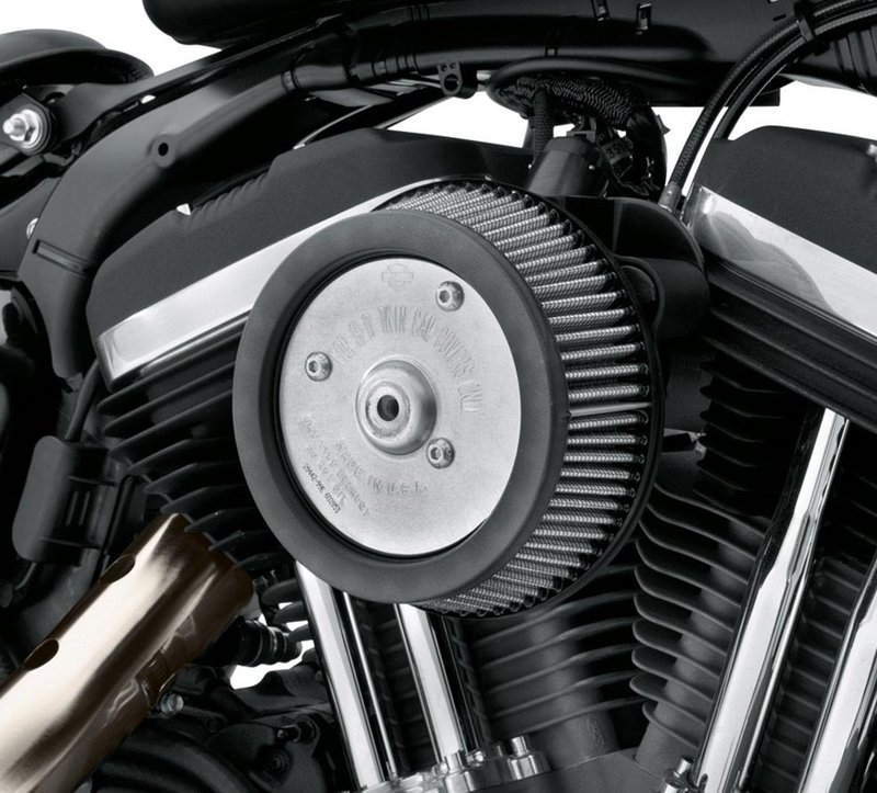 Harley-Davidson Accessories The XL Stage I Air Cleaner Kit provides increased airflow to boost the power of your fuel-injected Sportster model. Available with brilliant chrome or gloss black back plate, this Round Air Cleaner transforms the appearance of your Evolution power plant, and allows you to replace the Original Equipment oval air cleaner cover with your choice of accessory round covers. Or choose to flaunt your performance gains with the open element look, finished with custom Air Cleaner Trim from one of the Harley-Davidson decorative collections. Kit includes one-piece cast back plate, high-flow air filter element, and all required hardware.