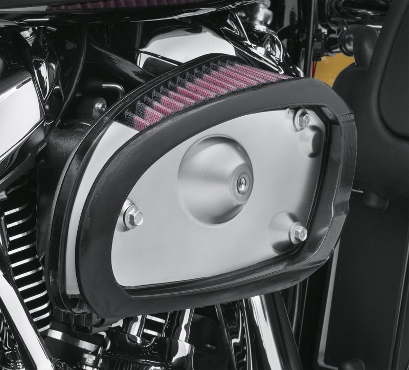 Harley-Davidson Accessories Screamin' Eagle High Flow Air Cleaner Kits allow free breathing and unobstructed airflow to your Milwaukee-Eight engine - while maintaining a subtle Original Equipment look. This kit features a die-cast back plate sized to provide an open-element function that permits airflow around the entire perimeter of the air cleaner and through the ram air opening at the front. Your engine gets more air, and you feel more power throughout the rev range. Black. Includes the die-cast back plate, a high-flow oiled-cotton filter element, all required installation gaskets and hardware and a diamond-cut Screamin' Eagle medallion.