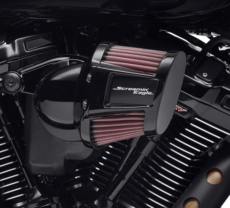 Harley-Davidson Accessories This Screamin' Eagle Heavy Breather Elite picks up where the past generation Milwaukee-Eight Heavy Breather left off with a 15% air flow improvement. Redesigned to support even more performance with engine builds pushing over 135hp. The iconic Heavy Breather Air Cleaner features a forward-facing oiled cotton filter element that flows large volumes of clean air into the engine. The short, low profile cast tube rams the charge directly into the throttle body with little turbulence for increased power and torque, and the intake tube mounts to a custom back plate that features integral breathers and covers the throttle body electronics for a finished look. The slanted compact filter adds an aggressive performance look, and it is shaped to allow installation on Touring bikes equipped with fairing lowers. Redesigned to support even more performance with engine builds pushing over 135hp. 15% air flow improvement over the previous generation of Heavy Breather. This Elite version includes an integrated cover manufactured from forged aluminum and precision machined to further enhance the stylized performance look while exposing a majority of the filter to maximize airflow. Kit includes filter, cover, intake tube, custom back plate and all mounting hardware. Black finish. Pending 49-State U.S. EPA compliant.