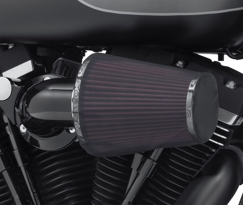 Harley-Davidson Accessories Caught in the rain? This element cover is tailored to provide a perfect fit. Made from breathable and water resistant material, this cover lets air through while water beads and rolls off your Heavy Breather Air Cleaner element. Don't get caught without it.