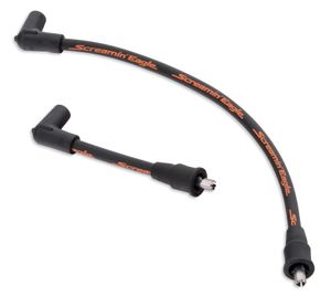 Harley-Davidson Accessories Fat 10mm plug wires add dimension and style to your ride. Screamin' Eagle boot design and suppression core wires ensure solid connection and maximum voltage transfer between coil and plugs. "Screamin' Eagle" logo printed along wire to add style. Black. Sold as a pair.