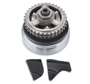 Harley-Davidson Accessories This premium compensator has been engineered with heavier springs and increased travel to support the high torque output associated with high compression race and large displacement engines. Designed to outperform the Original Equipment compensator, this unit helps protect the engine and driveline components during harsh drag race launches. Compensator features improved oil passages, oil deflectors and a needle bearing thrust washer that improves the overall operation of these components.