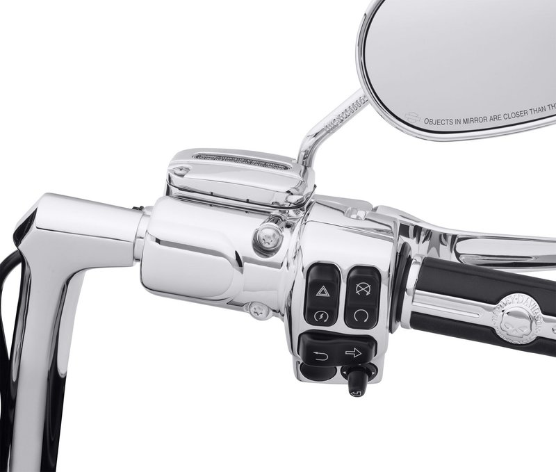 Harley-Davidson Accessories This Clutch Bracket & Master Cylinder Reservoir Kit replaces your stock painted aluminium controls with brilliant chrome, without compromising quality. When combined with a chrome switch housing kit, chrome switch caps and other Harley-Davidson® Genuine Motor Accessories, this front control kit completes a dazzling look that does more than stop your bike, it can stop traffic. Manufactured from Original Equipment components. Includes a chrome master cylinder cover.