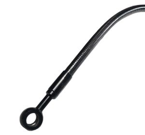 Harley-Davidson Accessories Upper brake line in diamond black, 0° front, 24.5" length, for Harley-Davidson models.