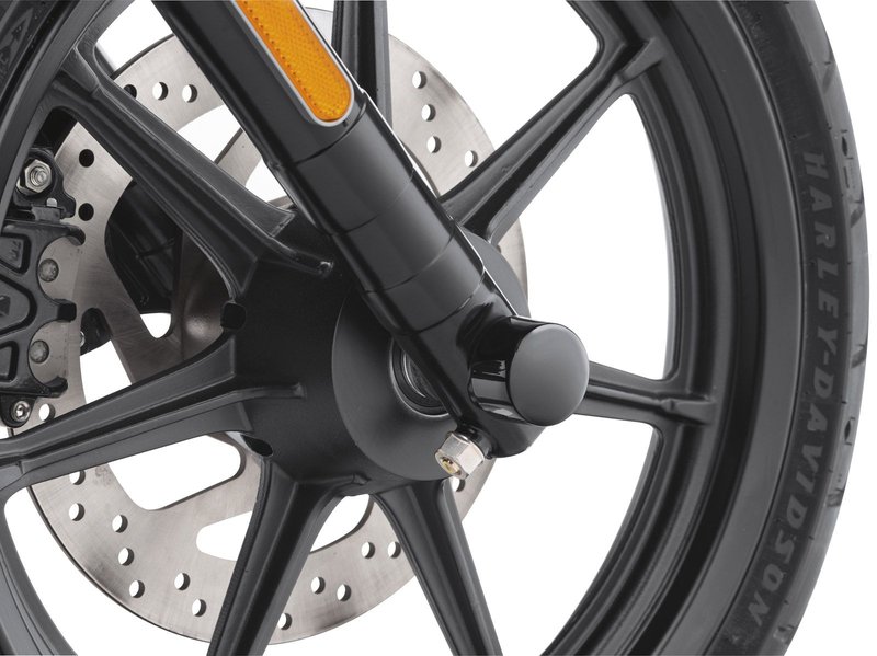 Harley-Davidson Accessories Cover the front axle in style. These smooth, custom die-cast Axle Nut Covers look great and add the finishing touch to complete a custom front end. Easy to install. Includes all necessary mounting hardware. Sold in pairs.