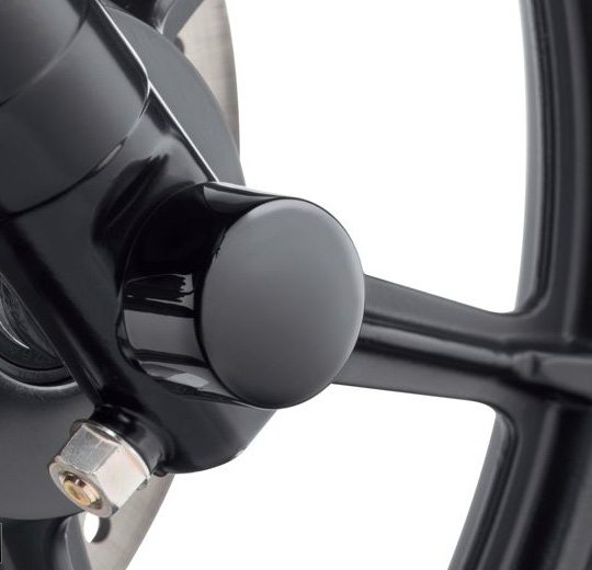 Harley-Davidson Accessories Cover the front axle in style. These smooth, custom die-cast Axle Nut Covers look great and add the finishing touch to complete a custom front end. Easy to install. Includes all necessary mounting hardware. Sold in pairs.