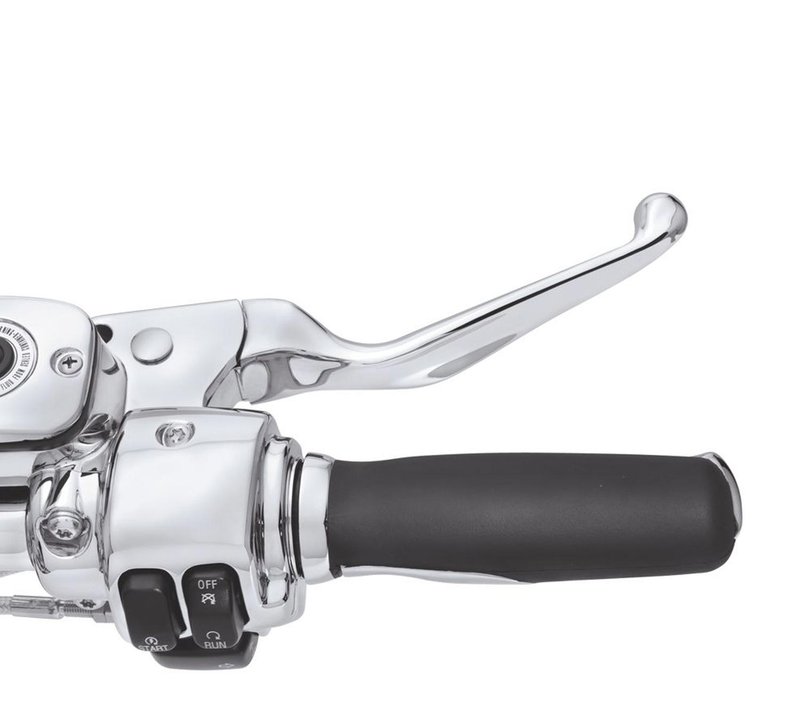 Harley-Davidson Accessories This Clutch Bracket and Master Cylinder Reservoir Kit replaces your stock painted aluminium controls with brilliant chrome, without compromising quality. The kit is manufactured from Original Equipment components and includes a chrome master cylinder cover. When combined with a chrome switch housing kit, chrome switch caps, and other Harley-Davidson Genuine Motor Accessories, this front brake control kit provides a look that does more than stop your bike, it can stop traffic.