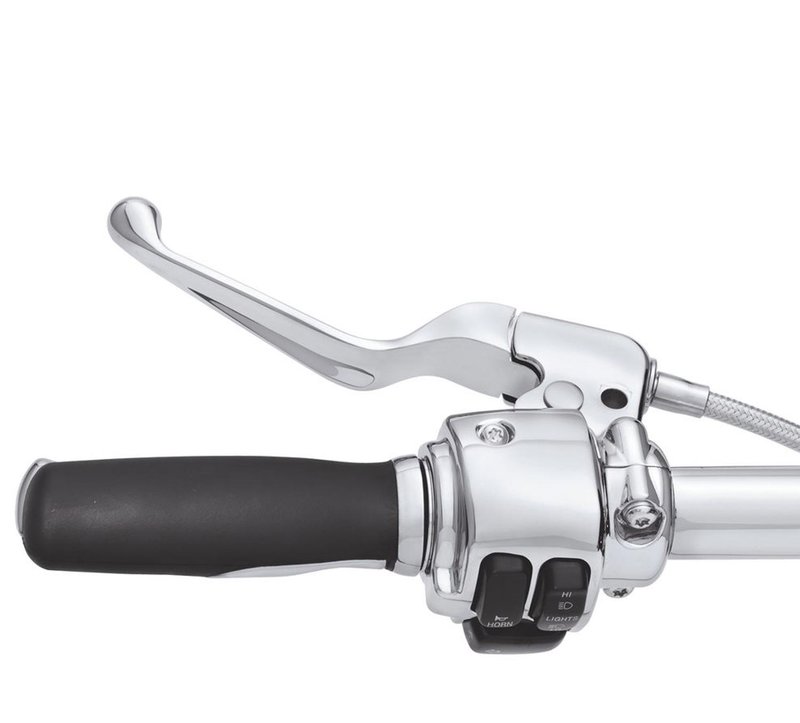 Harley-Davidson Accessories This Clutch Bracket and Master Cylinder Reservoir Kit replaces your stock painted aluminium controls with brilliant chrome, without compromising quality. The kit is manufactured from Original Equipment components and includes a chrome master cylinder cover. When combined with a chrome switch housing kit, chrome switch caps, and other Harley-Davidson Genuine Motor Accessories, this front brake control kit provides a look that does more than stop your bike, it can stop traffic.
