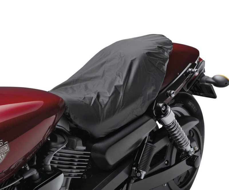 Harley-Davidson Accessories Featuring a handy storage sack, this black nylon, water-resistant Cordura cover packs easily and shelters your seat from the storm.
