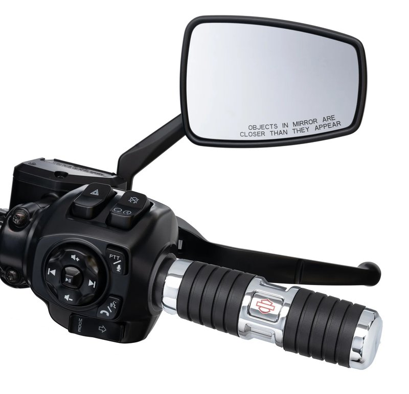 Harley-Davidson Accessories Understated but powerful, the Kahuna chrome hand grips feature mirror-like chrome surfaces surrounded by rich black rubber, with a red Bar & Shield logo adding the finishing touch. The smooth, gloss-like surface is surrounded by deeply grooved, rich black rubber that provides grip and traction where needed, and the glueless design permits removal for servicing without damage. Chrome finish. Styled to complement other Harley-Davidson Kahuna Collection accessories.