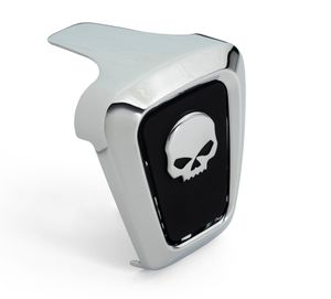 Harley-Davidson Accessories Willie G Skull Coil Cover in chrome. Display a touch of attitude with the Willie G Skull Collection. This coil cover makes it easy to complete the custom look. Durable die-cast aluminium with an electroformed insert that adds an edgy detail and hides the coil. Easy to install with included mounting hardware. Styled to complement other menacing Willie G Skull accessory items.