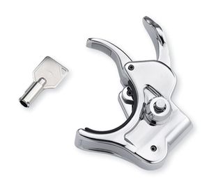 Harley-Davidson Accessories Protect your investment. This Locking Quick-Release Windshield Clamp secures your windshield from grab-and-run theft, giving you peace of mind when you have to leave your bike unattended. The chrome-plated locking clamp replaces one of the Original Equipment windshield clamps and features a push-button lock with a mini barrel-style key for easy removal.

- Kit includes one locking clamp and two matching keys
- 49 mm