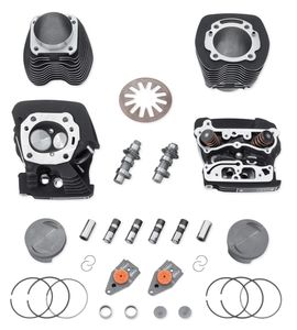 Harley-Davidson Accessories Bring your Twin Cam motorcycle up to the same 110 cubic inch displacement and power output as the CVO Screamin' Eagle models without extensive machining or removing the engine from the chassis. This kit combines the proven SE-255 cams and cylinder heads of the CVO model with exclusive Screamin' Eagle bolt-on 4.0" cylinders and system-matched pistons to deliver high torque and reliable everyday performance.