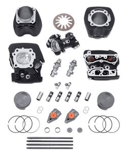 Harley-Davidson Accessories This comprehensive kit provides a complete package of matched components that allow you to build a high performance 110ci Twin Cam without voiding the factory warranty. The unique Screamin' Eagle 4.0" big bore cylinders are engineered to slip into the engine cases without case machining or modification, so the engine stays in the chassis during the build.