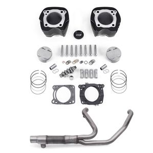 Harley-Davidson Accessories This Stage III kit has been developed for the rider looking for a solid seat of the pants increase you can feel every time you roll on the throttle. The bump up in displacement and compression deliver a significant increase in torque and power over stock, all the while restoring the sensation of riding solo when you're loaded down. Delivers up to 23% more torque and increases power by up to 17% when compared to the Original Equipment 114CI engine configuration. Delivers increased throttle response throughout the entire RPM range. Produces flexible roll-on passing power without a required downshift. Delivers excellent stop-light to freeway speed on-ramp acceleration. Retains Original Equipment Factory Warranty. Includes 4.155" Big Bore Bolt-On Cylinders, Forged 11.0:1 High Compression Pistons and Rings, SE8-447 Torque Cam, High Capacity Tappets, High Performance Cam Bearing, Stage III Timer Cover & Insert. Includes Multi-Layer Coated Head Gaskets, Cylinder Base and Cam Cover Gaskets, most necessary gaskets and seals. Pending 49-State U.S. EPA compliant.