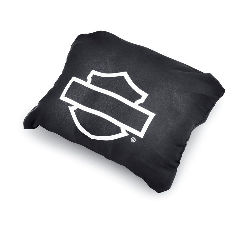 Harley-Davidson Accessories Keep your seat dry when you stop for the night. Lightweight and compact for travel, this easy-to-store cover rolls into the built-in bag. - Made from soft microfiber, the black and orange water repellent fabric dries quickly for a quick getaway - Hook-and-loop closures in the rear let you slip the cover over your antennas, and the elastic bottom hem and footboard stirrups ensure a snug fit - The "Harley-Davidson" script and Bar & Shield logo prominently stand out on the fabric