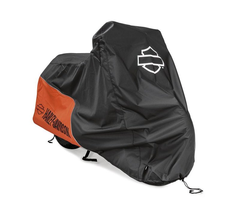 Harley-Davidson Accessories Now available in a compact size to fit Harley-Davidson Street and Sportster models, this cover guards your bike from Mother Nature. Perfect for a bike that is exposed to the elements, this heavy duty cover is manufactured from diamond-pattern 300 Denier fade-resistant polyester and features taped seams for water resistance.