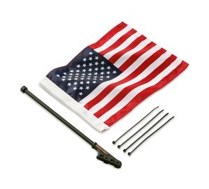 Harley-Davidson Accessories American Flag Kit. Whether you're showing your patriotism or your love of Harley motorcycles, flying your colours is easy with this quality flag and mast kit. The flag is made from high-quality nylon for durability. Fits sissy bars (except Mini and Short Uprights with backrest pads).
