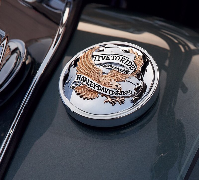 Harley-Davidson Accessories Top off your original equipment fuel cap. Adhesive backing for easy installation.