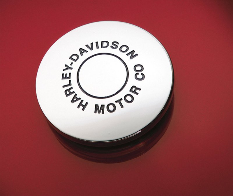Harley-Davidson Accessories Top off your original equipment fuel cap. Adhesive backing for easy installation.