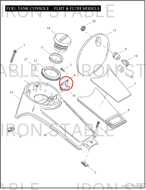 Harley-Davidson Clamp, P, Hinge Mounting