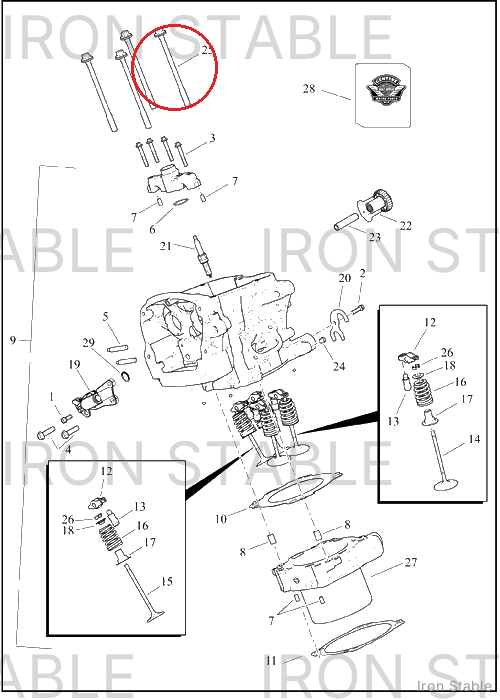Harley-Davidson Screw, Cyl Head, M11 X 156.5