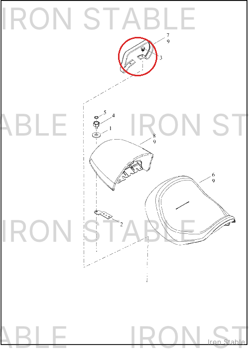 Harley-Davidson Kit, Cust Nut, Seat Mount