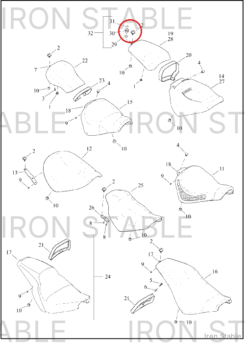 Harley-Davidson Kit, Cust Scr, Pillion
