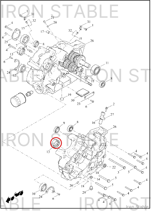 Harley-Davidson Shell, Bearing, Main, Black
