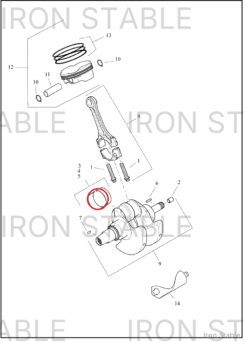 Harley-Davidson Bearing, Plain, Conn Rod