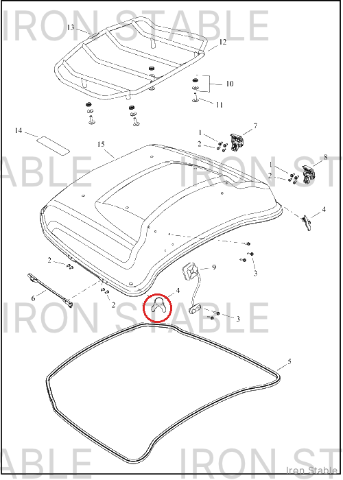 Harley-Davidson Pad, T-Pak, Backrest
