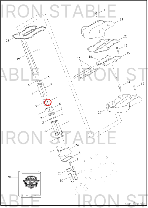 Harley-Davidson Ring, Retg, Pushrod Collar, Blue
