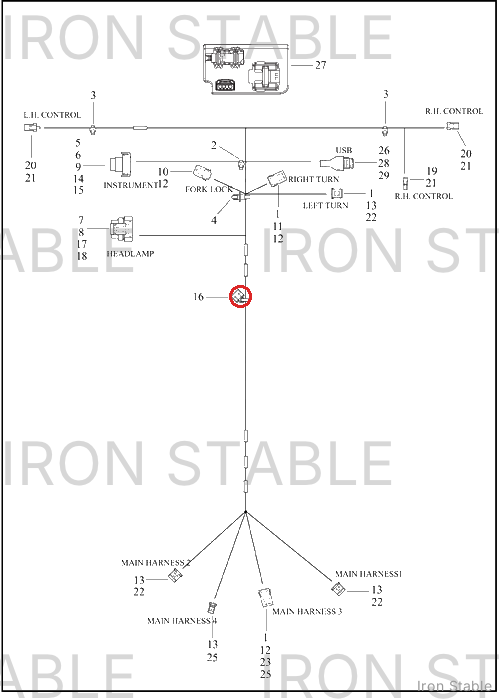Harley-Davidson Strap, Tie, Edge Clip, 45 Deg