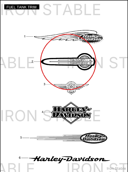 Harley-Davidson Decal, Fuel Tank, Rh
