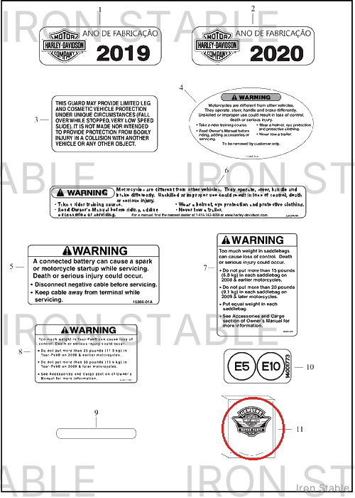 Harley-Davidson Label, Genl Wrn, Brz