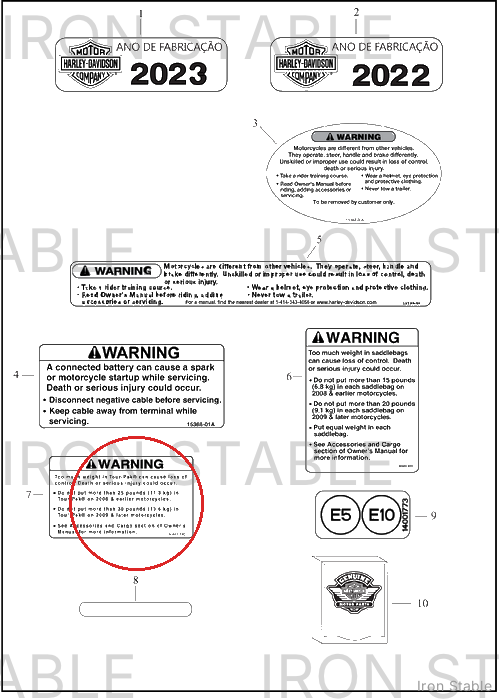 Harley-Davidson Label, Genl Wrn, Brz