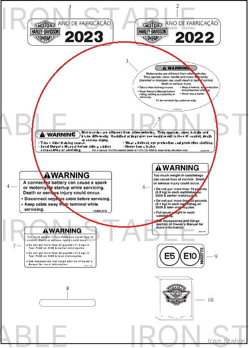 Harley-Davidson Label, Epa, Wrn, A-C