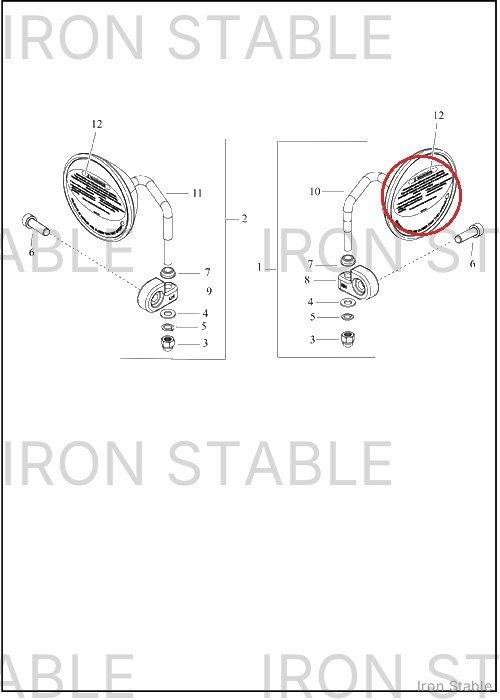Harley-Davidson Label, Spcl Wrn, Mirror