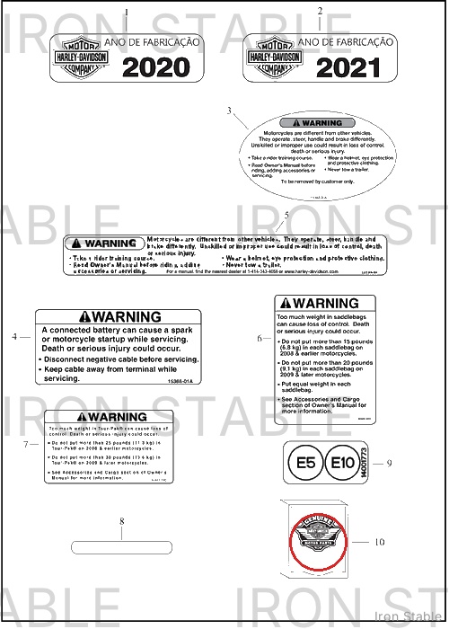 Harley-Davidson Label, Spcl Wrn, Shock, Chn