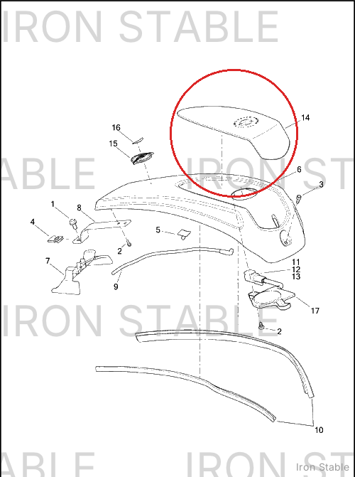 Harley-Davidson Insert, F'tank, Console